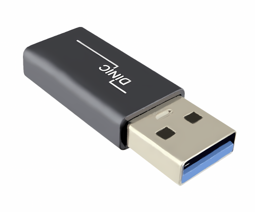 DINIC Adapter, USB A Stecker auf USB C Buchse, 3 Stück Alu, space grey